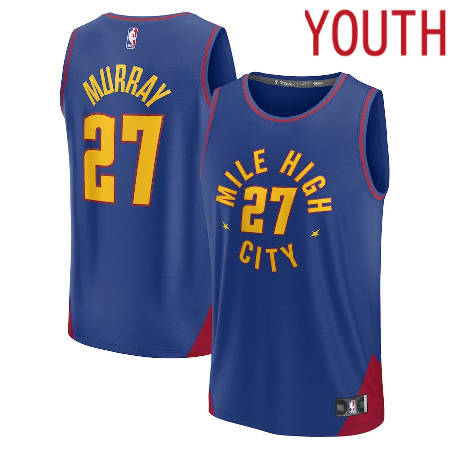 Youth Denver Nuggets #27 Jamal Murray Fanatics Branded Blue Fast Break Player NBA Jersey->denver nuggets->NBA Jersey